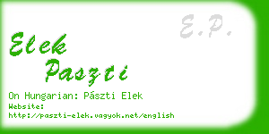 elek paszti business card
