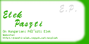 elek paszti business card